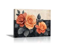 QUSAAOU PièCe Tableau Moderne Toile Rose ton terre cuite orange minimaliste DéCorations Murales De Style Moderne Pour Chambres Salles De Bains Et Cuisines(orange brûlé)-80x120cm Sans cadre