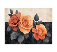 QUSAAOU PièCe Tableau Moderne Toile Rose ton terre cuite orange minimaliste DéCorations Murales De Style Moderne Pour Chambres Salles De Bains Et Cuisines(orange brûlé)-50x70cm Sans cadre