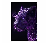 QUSAAOU Reproductions D'Art Mural Léopard violet pailleté Impressions Sur Toile De ThèMe Animalier Pour Maison Salon Chambre Cuisine Salle De Bain(Violet)-40x60cm1 Sans cadre