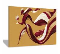 QUSAAOU Tableau Abstrait Moderne Art figurine vin ruban fluide Decoration Murale Abstrait Paysage Peinture Sur Toile Tableau Decoration Murale Salon Chambre(Bourgogne)-50x70cm Encadrée