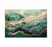 QUSAAOU Tableau Abstrait Moderne Texture couche marbre abstraite Decoration Murale Abstrait Paysage Peinture Sur Toile Tableau Decoration Murale Salon Chambre(Vert émeraude)-60x90cm Sans cadre