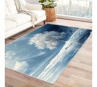 QUSAAOU Trees of Lifes Grand Tapis de Sol Doux avec Envers antidérapant Motif Arbre Blanc enneigé Blanc 34-150 x 180 cm
