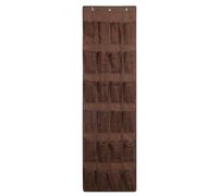 Qusedwey 1 Pièce 24 Mesh Porte Non-Tissé Rangement Chaussures Sac Suspendu Mesh Pocket Marron