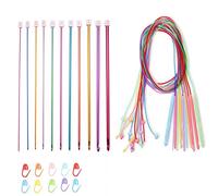 Qusedwey 1 Set de Crochets Tunisiens Set de Crochets Afghans 3.5-12 Mm Plastique Cable Weave Aiguilles à Tricoter Set Aluminium