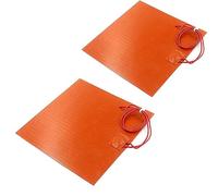 Qusedwey 2 Pièces Coussin Chauffant en Caoutchouc de Silicone Tapis de Cuisson Chauffants Couverture Électrique Tapis Flexible 12V 30W 200℃ Max (100X100mm)