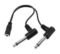 Qusedwey 3.5Mm Mini 1/8 Pouce TRS Prise StéRéO à Double 1/4 6.35Mm Fiche Mâle Mono Adaptateur Audio Angle Droit Y Câble SéParateur