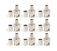 Qusedwey 30 PièCes Connecteur à Sertir Mâle BNC pour SystèMe de VidéOsurveillance Connecteur de Coupleur BNC RG6