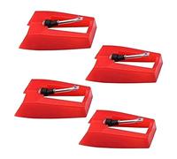 Qusedwey 4 Pack Ruby Tourne-Disque Aiguille Tourne-Disque Stylet Pièces de Rechange Accessoires Gramophone Vinyle Tourne-Disque Stylet