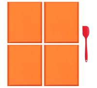 Qusedwey 4 PièCes Feuilles de DéShydrateur en Silicone Tapis de DéShydrateur avec Bord pour Fruits en Cuir Liquide Fruits Viande Herbes avec Grattoir