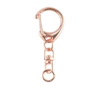 Qusedwey 50 PièCes SéRies Porte-CléS en Or Rose, Porte-CléS à Ressort avec ChaîNe et Anneaux de Saut, PièCes de Porte-CléS Bricolage pour Boucle de Suspension Artisanale