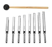 Qusedwey 8 Pack Steel Tuning Fork Set 256-512HZ Maillet Vibration Therapy Tools Acier Inoxydable