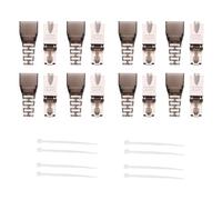 Qusedwey 8 PièCes SéRies Sans Outil Blindé RJ45 Cat 7 Prise de Terminaison Prise Cat7 / Connecteurs de Connecteur Cat7 Modulaire 23 / 24AWG-Noir