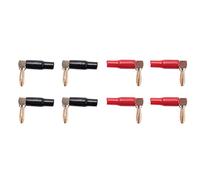 Qusedwey 8Pcs 4Mm Fiche Banane Haut-Parleur Fils Connecteur Adaptateur 24K Plaqué Or Type de Vis Cuivre Pur Angle Droit Fiches Bananes