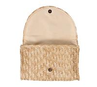 Qusedwey À Main D'Embrayage de Paille pour Des À Main de Plage D'Été de Femmes, Portefeuille D'Enveloppe de Mariage Couleur : Brun