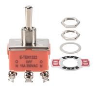Qusedwey Ac 250V 15A Interrupteur À Bascule Verrouillable À 3 Voies, Allumé/Éteint, Orange