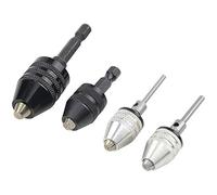 Qusedwey Adaptateur de Changement de Mandrin de Foret 4 PièCes SéRies Mini Adaptateur de Tournevis Mandrin Foret à 3 Mâchoires Ensemble de Mandrin de Conversion de Foret éLectrique