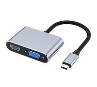 Qusedwey Adaptateur Multiport USB C vers VGA 4K Type C USB-C HUB Projecteurs VidéO Convertisseurs Adaptateur de Port pour Pro
