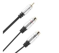 Qusedwey Adaptateur Plaque d'or Metal vers Double Male 2,Decompositeur Stereo Cable Cable Audio Y (F-2 M) (1 Male vers 2)