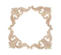 Qusedwey Bois Sculpté Coin Moulures Onlay Applique Non Peint Meubles DéCor 4 PièCes SéRies 12X12Cm
