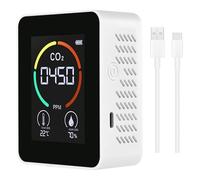Qusedwey Compteur de TempéRature et D'Humidité, Moniteur de Qualité de L'Air, DéTecteur de CO2, DéTecteur NuméRique de Dioxyde de de Pollution de L'Air A