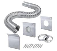Qusedwey Kit D'Admission d'air Frais pour Poêle à Granulés 2x60 Pouces Kit d'air Froid Extérieur pour Tuyau de Poêle à Granulés Tuyau D'Aération Flexible en Aluminium pour Poêle