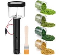 Qusedwey Kit de Flocage pour Mini-Applicateur d'herbe Statique avec Poignée Antidérapante et 4 X 60 G d'herbe de Couleurs, pour Modélisme Ferroviaire et Paysage.