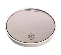 Qusedwey Miroir de Maquillage Anti-Buée Miroir de Courtoisie à Ventouse 20X Miroir de Maquillage Grossissant Portable avec Poignée, Blanc