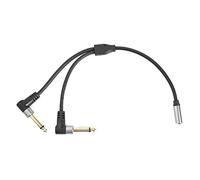 Qusedwey Prise 1/8 Pouce à Prise 1/4 Pouce Câble Adaptateur SéParateur Y 0.24 M 3.5Mm StéRéO vers Double Câble Audio Mâle 6.35Mm