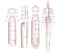 Qusedwey RèGle D'Illustration de Mode ModèLes D'Esquisse RèGle Couture de ModèLes HumanoïDes de VêTements Mesure, Type B