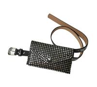 Qusedwey Rivets À La Mode Sac de Taille de Luxe Sac Banane Petites Femmes Sac de Taille Téléphone Pochette Téléphone Punk Sac de Ceinture Sac À Main (Noir)