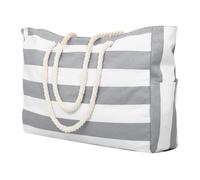 Qusedwey Sac de Plage 1 Pièce, Sac de Natation, Sac de Plage Étanche, Sac à Provisions, Sac à Bandoulière Pliable Gris