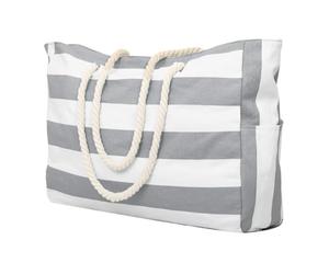 Qusedwey Sac de Plage 1 Pièce, Sac de Natation, Sac de Plage Étanche, Sac à Provisions, Sac à Bandoulière Pliable Gris