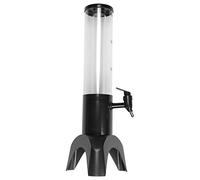 Qusedwey Tour de Distribution de BièRe 1.5L Easy Clean IntéGré avec Tube de Glace et LumièRe LED Distributeur de Tour de Boisson Transparent Noir