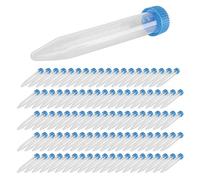 Qusedwey Tubes à Centrifuger Coniques 100 PièCes 15 ML avec Bouchons à Vis, RéCipient de Test de Laboratoire Gradué et Marques D'éCriture