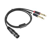 Qusedwey XLR Femme à Double 6,35 mm Mâle Y Splitter - Dual Blindé Cordon D'Adaptateur Audio et Microphone