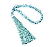 Qusinfc 99 perles 33 perles religieuses Tasbih prière voiture pendentif ornements turquoise collier perle pour homme femme chapelet pour ficelle, taille unique, Comme décrit