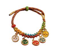 Qusinfc Bracelet coloré tissé à la main réglable fait à la main avec cinq divinités Bracelet élégant pour un usage quotidien Accessoire festif, taille unique, Comme décrit