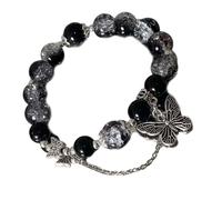 Qusinfc Bracelet élégant en alliage avec motifs papillons pour femme à la recherche de styles uniques et inspirés de la nature mystérieuse, taille unique, Comme décrit