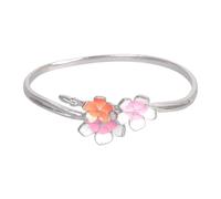 Qusinfc Bracelet jonc unique en forme de fleur - Style rétro - Confortable - Diamètre intérieur : 6,5 cm - Alliage - Ornement de poignet - Motif floral