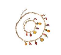 Qusinfc Collier avec pendentif en forme de fruit symbolisant la douceur et la bonne fortune pour les jeunes femmes passionnées de mode Ensemble de bijoux de fruits