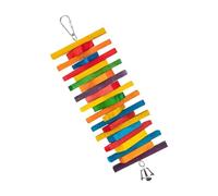 Qusinfc Corde à mâcher colorée en bois naturel et perles pour oiseaux du Sénégal, caïques animaux domestiques, jouet en bois pour perroquets à mâcher