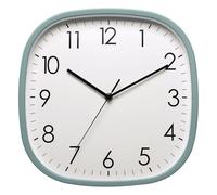 Qusinfc Horloge analogique carrée de 30,5 cm - Installation facile - Sans tic-tac