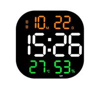 Qusinfc Horloge numérique économe en énergie - Grand écran - Multifonction - Température - Date - Alarme silencieuse - Télécommande multifonction