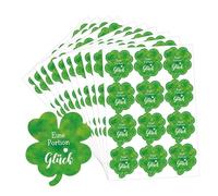 Qusinfc Lot de 120 autocollants décoratifs en forme de trèfles pour emballage, scrapbooking, enveloppes, décorations de fête, autocollants à quatre sceaux, autocollants pour portions