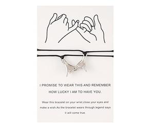 Qusinfc Lot de 2 bracelets assortis pour couples - Pour couple - Pour petit ami ou petite amie - Relation longue distance