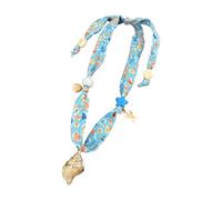 Qusinfc Magnifique collier à breloques en forme d'étoile de mer et coquillages avec touche florale. Chaîne de cou tendance, One Size, Comme décrit, Comme décrit.