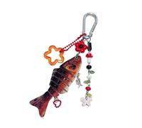 Qusinfc Porte-clés élégant en forme de poisson décoratif pour tous les jours, grands amours, anniversaires, Noël, Rouge, taille unique