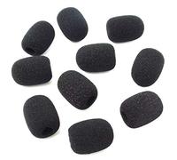 Qussedser 100Pcs Microphone Casque Gril Pare-Brise ÉPonge Mousse Noire Couverture de Microphone 30Mmx8Mm