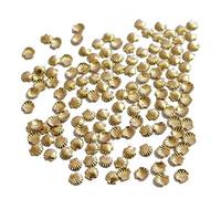 Qussedser 50Pcs Mini Perles en Alliage Coquillage pour Nail Art DéCoration Artisanat Or 2Mm