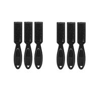 Qussedser 6 Pcs Fade Brosse Peigne Texture Peigne Peigne Ciseaux Brosse de Nettoyage Barber Shop Skin Fade Vintage Tête Forme Sculpture Brosse de Nettoyage